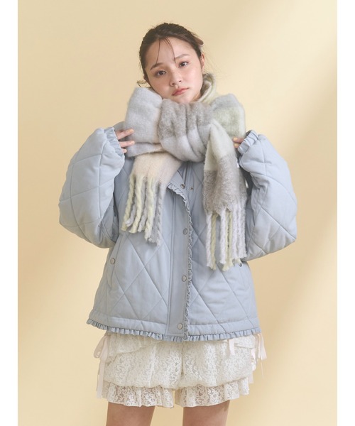 merry jenny（メリージェニー）の「fluffy ribbonチェックマフラー