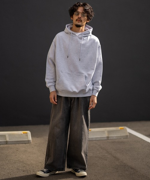 SIDEWAY STANCE（サイドウェイスタンス）の「【SIDEWAY STANCE】無地 スウェット プルパーカー（パーカー・メンズ・ブラック/ホワイト/ネイビー/アッシュ/杢グレー・MEDIUM/SMALL/LARGE/X-LARGE）」の14枚目の写真