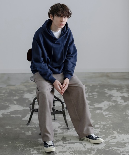 SIDEWAY STANCE（サイドウェイスタンス）の「【SIDEWAY STANCE】無地 スウェット プルパーカー（パーカー・メンズ・ブラック/ホワイト/ネイビー/アッシュ/杢グレー・MEDIUM/SMALL/LARGE/X-LARGE）」の18枚目の写真