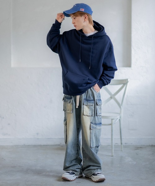 SIDEWAY STANCE（サイドウェイスタンス）の「【SIDEWAY STANCE】無地 スウェット プルパーカー（パーカー・メンズ・ブラック/ホワイト/ネイビー/アッシュ/杢グレー・MEDIUM/SMALL/LARGE/X-LARGE）」の22枚目の写真