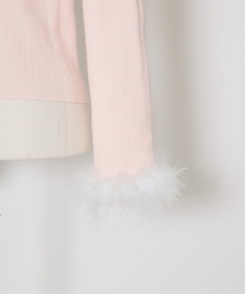 mellfy memory(メルフィーメモリー)の「Ribbon Pompom Choker Angel knit(ニット/セーター・レディース・ピンク/ホワイト・FREE)」の8枚目の写真