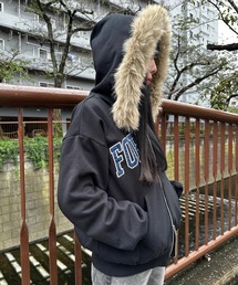 repipi armario（レピピ アルマリオ）の「【裏起毛】WZIPファーフーディ【2WAY】（パーカー・キッズ）」