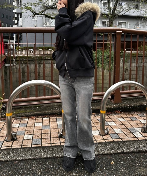 repipi armario（レピピ アルマリオ）の「【裏起毛】WZIPファーフーディ【2WAY】（パーカー・キッズ・カモフラージュ/ブラック/グレー・SMALL/MEDIUM/LARGE）」の22枚目の写真