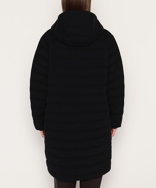 WOMEN'S WOOL LIKE POLYESTER MIDDLE DOWN HOODED COAT（ダウン