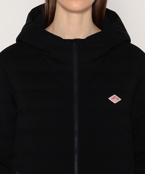 WOMEN'S WOOL LIKE POLYESTER MIDDLE DOWN HOODED COAT（ダウン