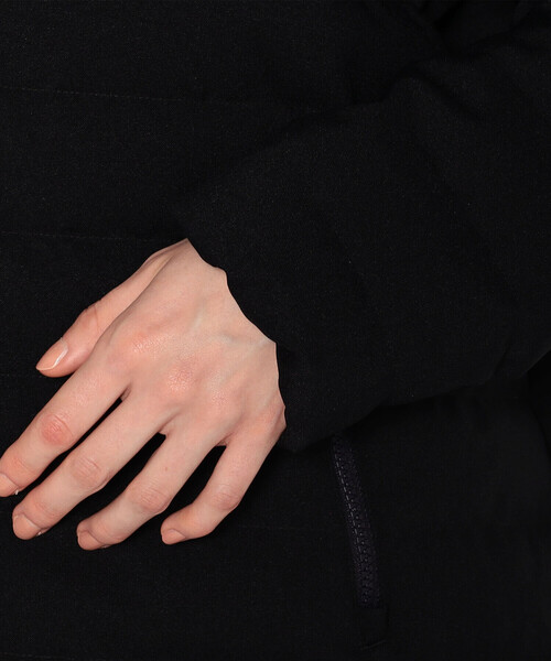 WOMEN'S WOOL LIKE POLYESTER MIDDLE DOWN HOODED COAT（ダウン