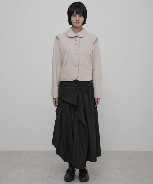 スカート FLAREUP Asymmetrical Draped Long Skirt セール】Asymmetrical Draped Layered Long Skirt (FL-256_Black