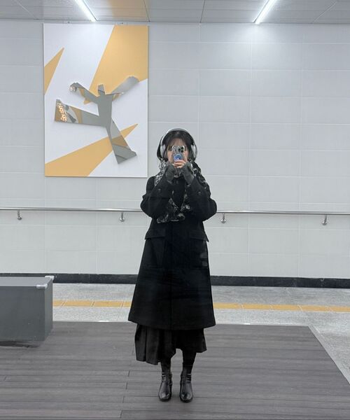 FLAREUP(フレアアップ)の「Asymmetrical Draped Layered Long Skirt (FL-256_Black)(スカート・レディース・ブラック・1/2)」の15枚目の写真