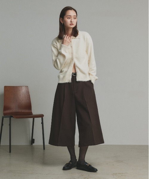 ad thie(アドティエ)の「ベルト付き フェイクウール バミューダパンツ(その他パンツ・レディース・ブラック/ダークブラウン/チャコール・FREE)」の9枚目の写真