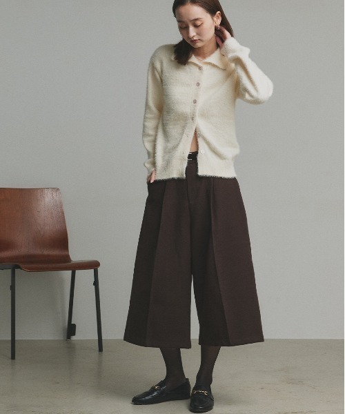 ad thie(アドティエ)の「ベルト付き フェイクウール バミューダパンツ(その他パンツ・レディース・ブラック/ダークブラウン/チャコール・FREE)」の10枚目の写真