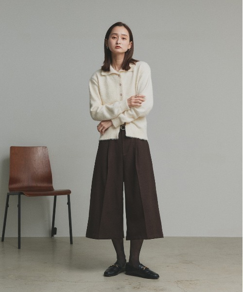 ad thie(アドティエ)の「ベルト付き フェイクウール バミューダパンツ(その他パンツ・レディース・ブラック/ダークブラウン/チャコール・FREE)」の12枚目の写真