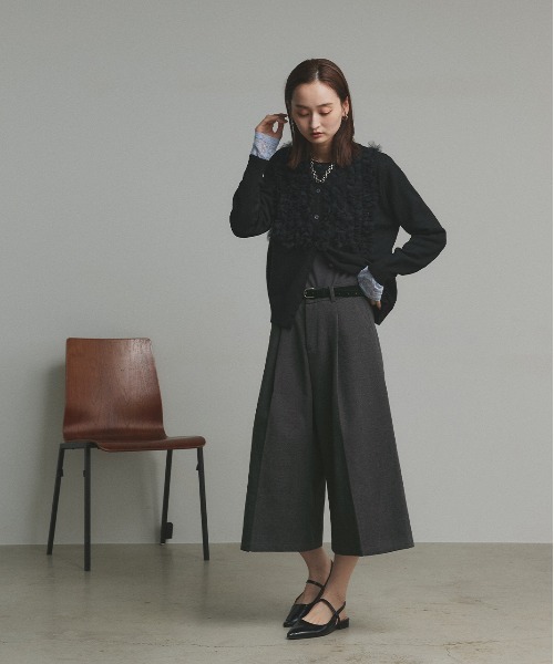 ad thie(アドティエ)の「ベルト付き フェイクウール バミューダパンツ(その他パンツ・レディース・ブラック/ダークブラウン/チャコール・FREE)」の18枚目の写真