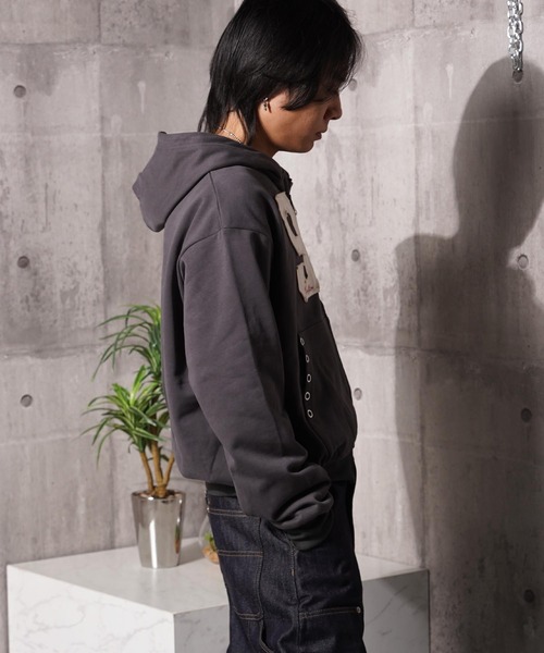 #MEMORY(メモリー)の「【MEMORY】ヘビーウェイト 96アイレット ダブルZIPパーカー / 96-Eyelet Double-Zip Hoodie(パーカー・メンズ・グレー/チャコールグレー/ブラック・M/L/XL)」の8枚目の写真