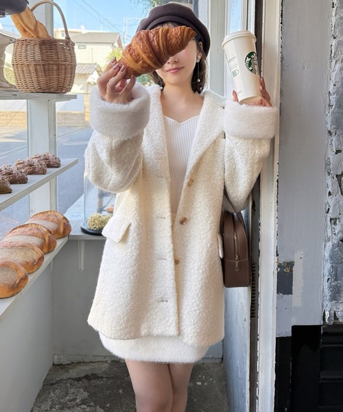 ROYAL PARTY（ロイヤルパーティー）の「ファー付テーラージャケットコート（その他アウター・レディース・チェック/オフホワイト/ブラック・FREE）」の19枚目の写真