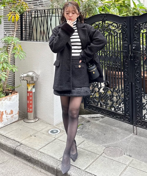 ROYAL PARTY（ロイヤルパーティー）の「ファー付テーラージャケットコート（その他アウター・レディース・チェック/オフホワイト/ブラック・FREE）」の20枚目の写真