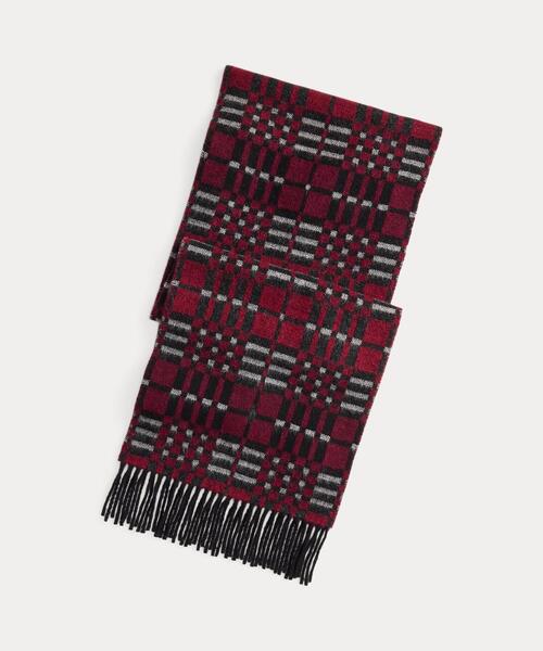 セール】パターン ウールブレンド ジャカード スカーフ（マフラー