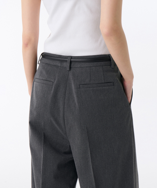 MUSINSA STANDARD WOMAN（ムシンサスタンダードウーマン）の「ウィメンズ ローウエストディープタックエクストラワイドヒドゥンバンディングスラックス [ミディアムグレー]（スラックス・レディース・その他・34/32/30/31/24/25/26/27/28/29）」の3枚目の写真
