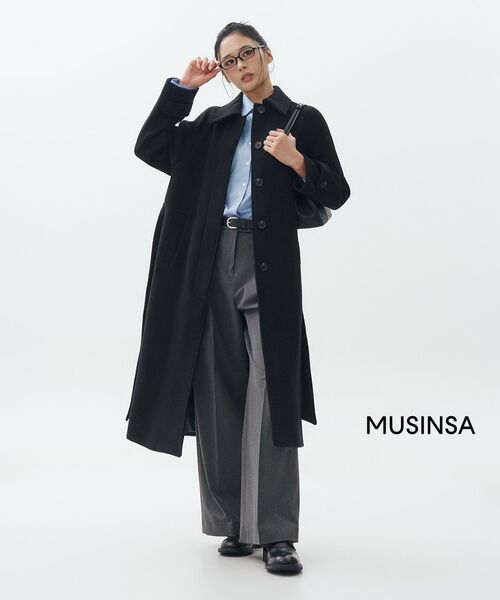 MUSINSA STANDARD WOMAN（ムシンサスタンダードウーマン）の「ウィメンズ ローウエストディープタックエクストラワイドヒドゥンバンディングスラックス [ミディアムグレー]（スラックス・レディース・その他・34/32/30/31/24/25/26/27/28/29）」の11枚目の写真