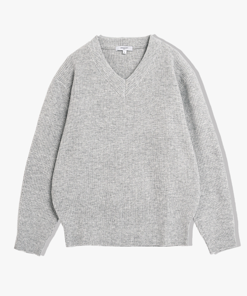 UNDEROFF（アンダーオフ）の「デイリーブイネックニットライトグレー（ニット/セーター・メンズ・ライトグレー・MEDIUM/LARGE/X-LARGE）」の5枚目の写真