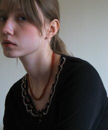 SINOON（シヌーン）の「BEADS POINT CARDIGAN (BLACK)（カーディガン/ボレロ）」