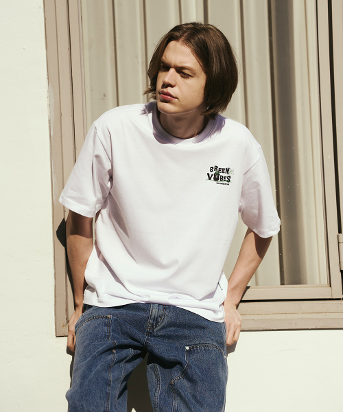 THE GREEN LAB（ザグリーンラボ）の「グリーンバイブズミニポイントグラフィック半袖Tシャツ[ブラック]（Tシャツ/カットソー・メンズ・その他・MEDIUM/LARGE/X-LARGE）」の6枚目の写真