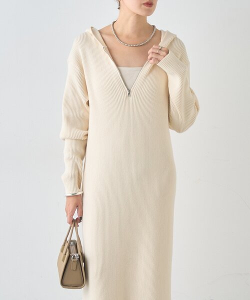 SHENERY（シーナリー）の「フーデットジップワンピース（ワンピース・レディース・グレー/オフホワイト/ブラック・36/38）」の10枚目の写真