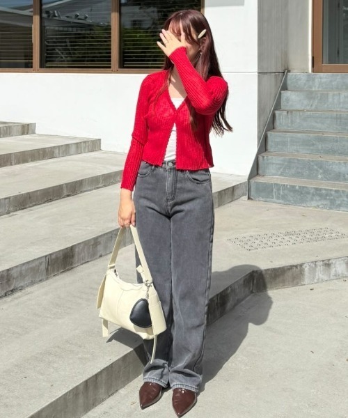 Belle Cie(ベルシー)の「着回し力抜群あったか裏起毛ワイドロングデニムパンツ(デニムパンツ・レディース・ブルー/ブラック/サックスブルー/グレー/アイボリー・M/XL/L/S)」の1枚目の写真