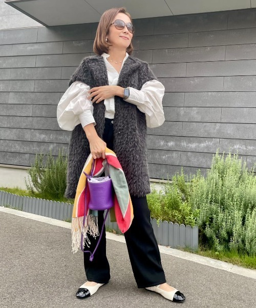 Belle Cie(ベルシー)の「着回し力抜群あったか裏起毛ワイドロングデニムパンツ(デニムパンツ・レディース・ブルー/ブラック/サックスブルー/グレー/アイボリー・M/XL/L/S)」の14枚目の写真