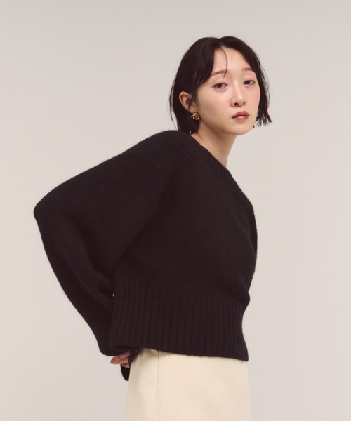 FMiBL（ファミル）の「ソフトラウンドニット（ニット/セーター・レディース・オフホワイト/ブラック/ブラウン・FREE）」の17枚目の写真