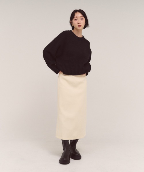 FMiBL（ファミル）の「ソフトラウンドニット（ニット/セーター・レディース・オフホワイト/ブラック/ブラウン・FREE）」の21枚目の写真