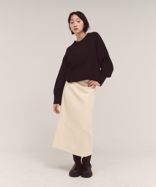 FMiBL（ファミル）の「ソフトラウンドニット（ニット/セーター・レディース・オフホワイト/ブラック/ブラウン・FREE）」の22枚目の写真