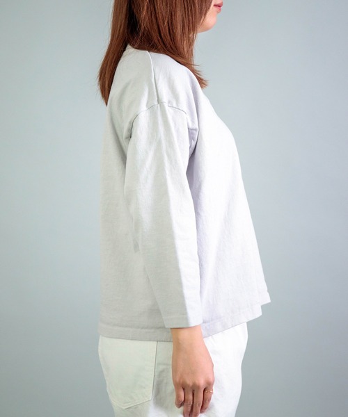 OMNIGOD（オムニゴッド）の「[OMNIGOD womens / オムニゴッド] ８/天竺 ボートネックマニッシュシャツ（Tシャツ/カットソー・レディース・シルバー・FREE）」の8枚目の写真