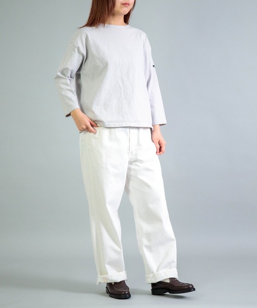 OMNIGOD womens / オムニゴッド] 8/天竺 ボートネックマニッシュ