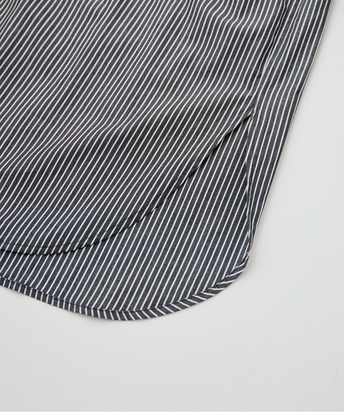 LA MARINE FRANCAISE（マリン フランセーズ）の「stripe＆checkレギュラーカラーロングシャツ（シャツ/ブラウス・レディース・ネイビー/ブラック/サックスブルー・FREE）」の7枚目の写真