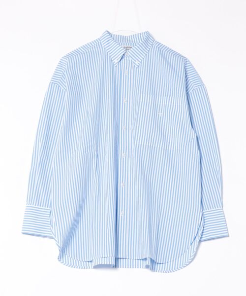 LA MARINE FRANCAISE（マリン フランセーズ）の「stripe＆checkレギュラーカラーロングシャツ（シャツ/ブラウス・レディース・ネイビー/ブラック/サックスブルー・FREE）」の11枚目の写真