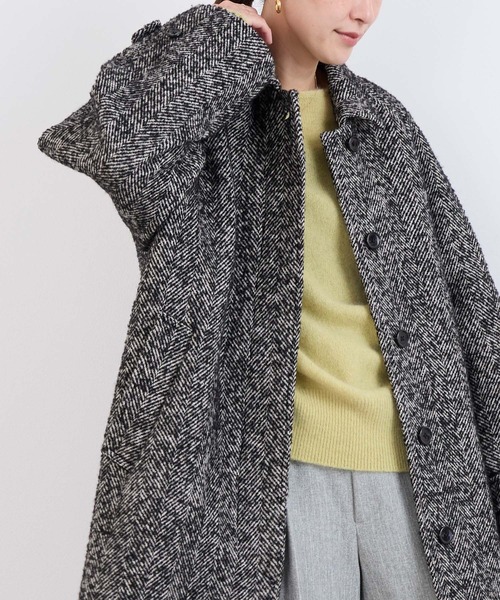 MICA&DEAL（マイカ＆ディール）の「ステンカラーウールコート（ステンカラーコート・レディース・オートミール/ブラウン/ホワイト×ブラック・FREE）」の13枚目の写真