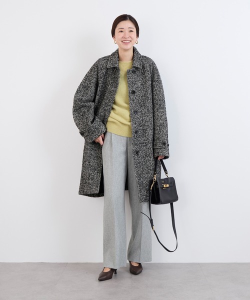 MICA&DEAL（マイカ＆ディール）の「ステンカラーウールコート（ステンカラーコート・レディース・オートミール/ブラウン/ホワイト×ブラック・FREE）」の14枚目の写真