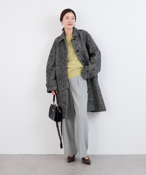 MICA&DEAL（マイカ＆ディール）の「ステンカラーウールコート（ステンカラーコート・レディース・オートミール/ブラウン/ホワイト×ブラック・FREE）」の15枚目の写真