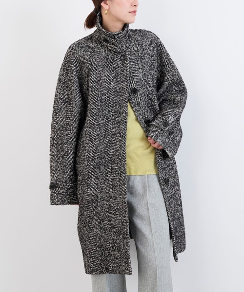 MICA&DEAL（マイカ＆ディール）の「ステンカラーウールコート（ステンカラーコート・レディース・オートミール/ブラウン/ホワイト×ブラック・FREE）」の17枚目の写真