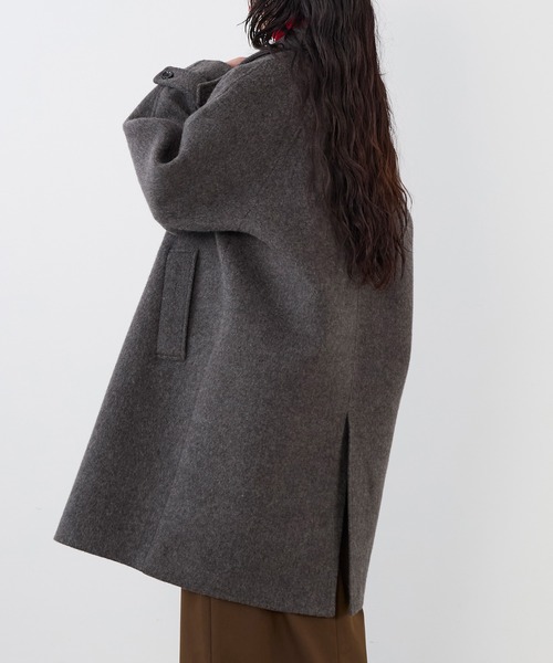 MICA&DEAL（マイカ＆ディール）の「ステンカラーウールコート（ステンカラーコート・レディース・オートミール/ブラウン/ホワイト×ブラック・FREE）」の5枚目の写真