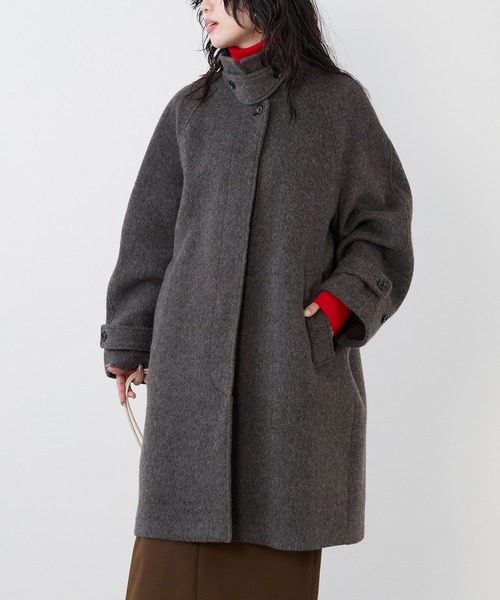 MICA&DEAL（マイカ＆ディール）の「ステンカラーウールコート（ステンカラーコート・レディース・オートミール/ブラウン/ホワイト×ブラック・FREE）」の8枚目の写真