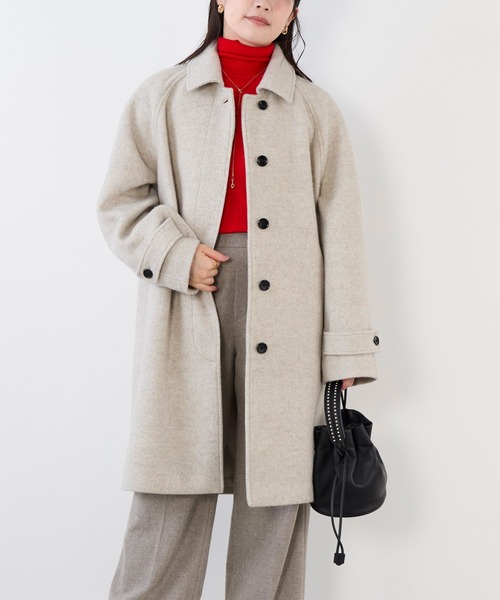 MICA&DEAL（マイカ＆ディール）の「ステンカラーウールコート（ステンカラーコート・レディース・オートミール/ブラウン/ホワイト×ブラック・FREE）」の12枚目の写真