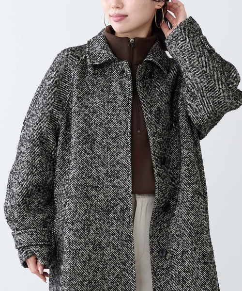 MICA&DEAL（マイカ＆ディール）の「ステンカラーウールコート（ステンカラーコート・レディース・オートミール/ブラウン/ホワイト×ブラック・FREE）」の20枚目の写真