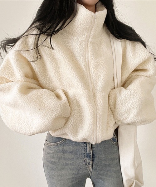 lulufa(ルルファ)の「スタンドネックZIPフリース(パーカー・レディース・アイボリー/グレー/ネイビー・MEDIUM/LARGE)」の6枚目の写真