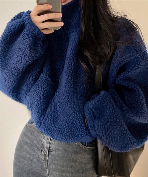 lulufa(ルルファ)の「スタンドネックZIPフリース(パーカー・レディース・アイボリー/グレー/ネイビー・MEDIUM/LARGE)」の9枚目の写真