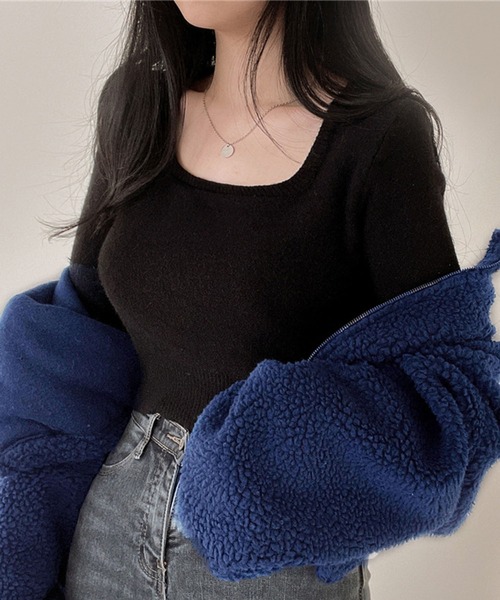 lulufa(ルルファ)の「スタンドネックZIPフリース(パーカー・レディース・アイボリー/グレー/ネイビー・MEDIUM/LARGE)」の10枚目の写真