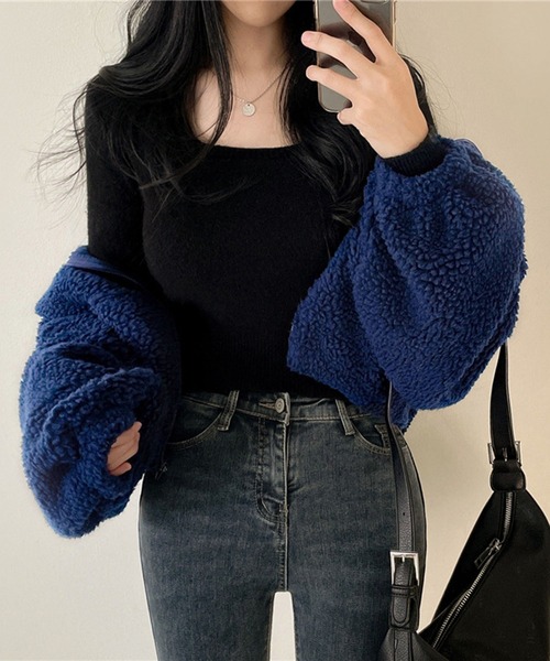 lulufa(ルルファ)の「スタンドネックZIPフリース(パーカー・レディース・アイボリー/グレー/ネイビー・MEDIUM/LARGE)」の12枚目の写真
