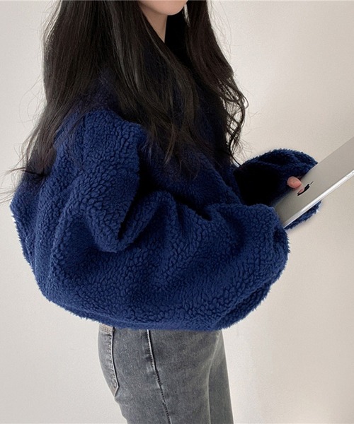 lulufa(ルルファ)の「スタンドネックZIPフリース(パーカー・レディース・アイボリー/グレー/ネイビー・MEDIUM/LARGE)」の13枚目の写真