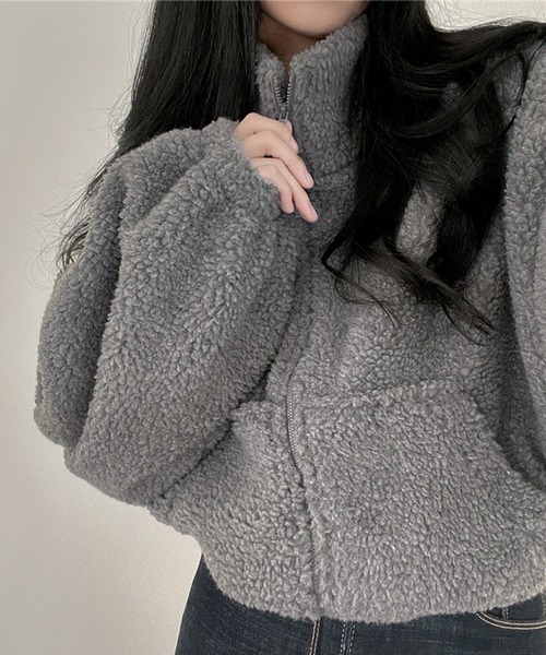 lulufa(ルルファ)の「スタンドネックZIPフリース(パーカー・レディース・アイボリー/グレー/ネイビー・MEDIUM/LARGE)」の15枚目の写真