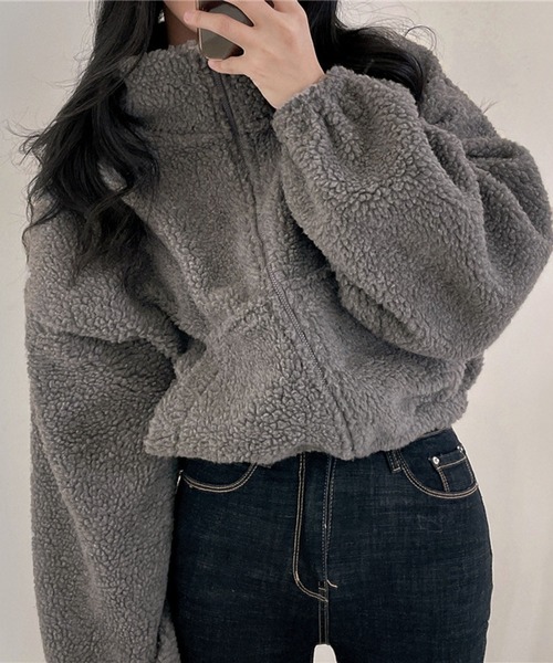 lulufa(ルルファ)の「スタンドネックZIPフリース(パーカー・レディース・アイボリー/グレー/ネイビー・MEDIUM/LARGE)」の17枚目の写真